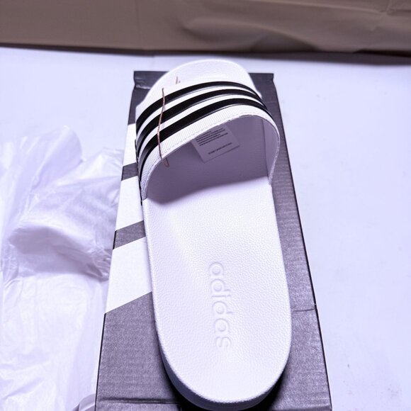 Adidas Unisex Adilette Shower Slides White/Core Black/White US 11 NEW - Picture 2 of 7